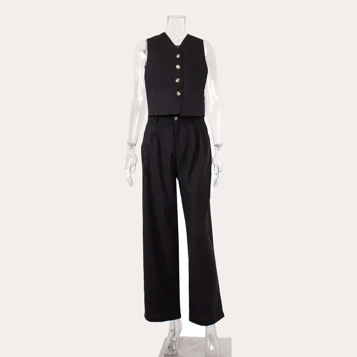 Ootddress 2 Piece-Set Fashion Women Wide Leg Trousers Patchwork High Waist Casual Straight Legg Outfits Vestidos Women's Pants Sets 8 Ootddress 2 Piece-Set Fashion Women Wide Leg Trousers Patchwork High Waist Casual Straight Legg Outfits Vestidos Women's Pants Sets