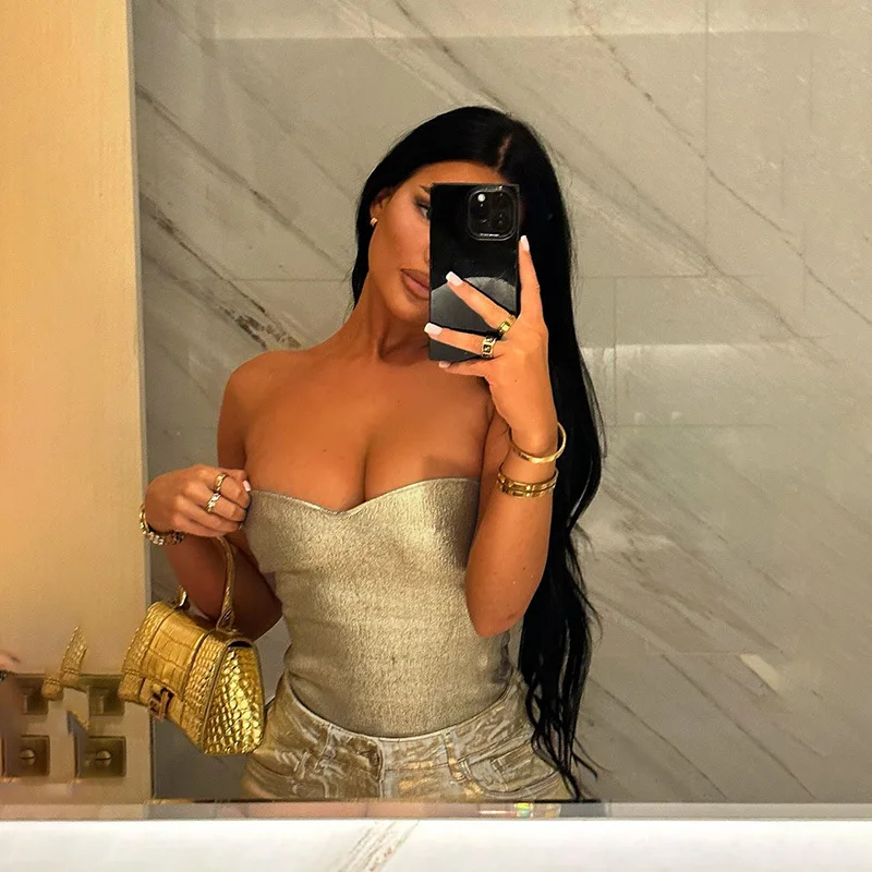 Ootddress Gold PU Crop Tops For Women 2025 Bodycon Backless Sexy Off Shoulder Tank Top Hot Girls Street Slim Party Tube Top Ladies 22 Ootddress Gold PU Crop Tops For Women 2025 Bodycon Backless Sexy Off Shoulder Tank Top Hot Girls Street Slim Party Tube Top Ladies