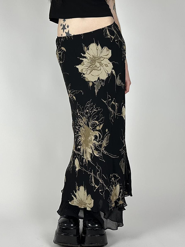 Floral Print Maxi Skirt