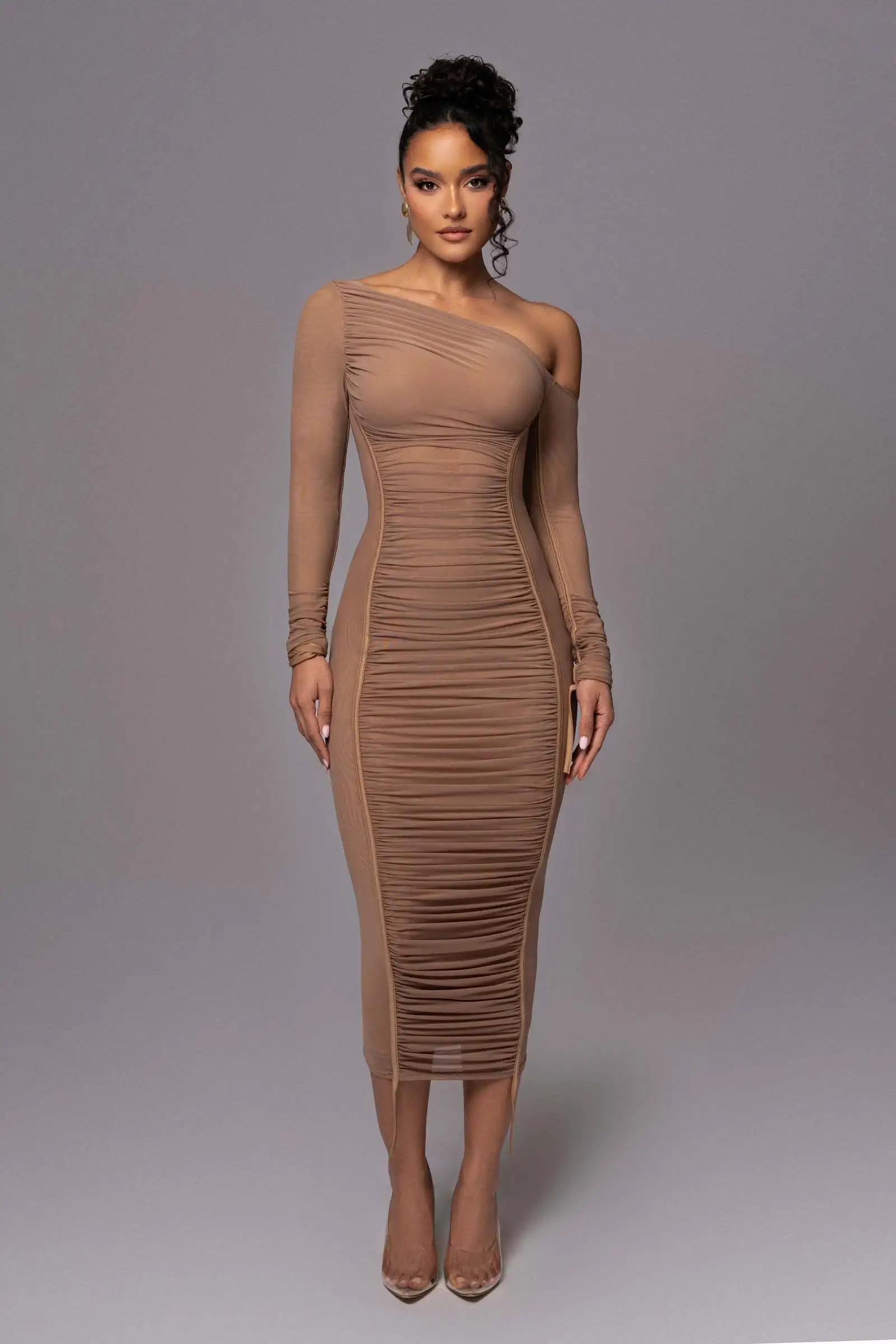 4d615205b06d61ab379b644a9479f35799bc68c042680-g4c5rk - 副本.jpg Ootddress Elegant Long Sleeved Mesh Patchwork Dress For Women Elastic Tight Double Layered Vestidos Sheath Party Evening Dress