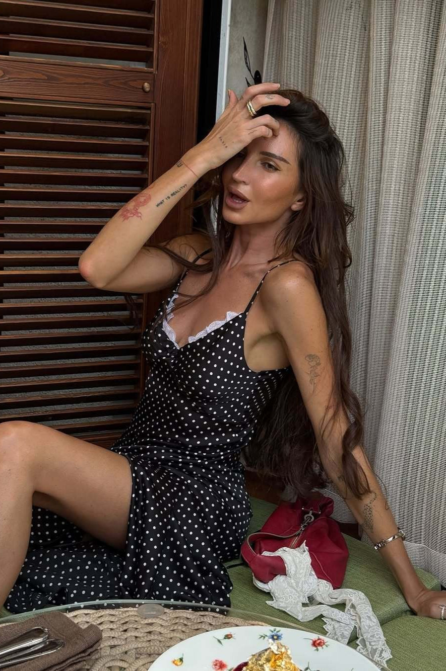 Black Polka Dot Cami Long Maxi Dress