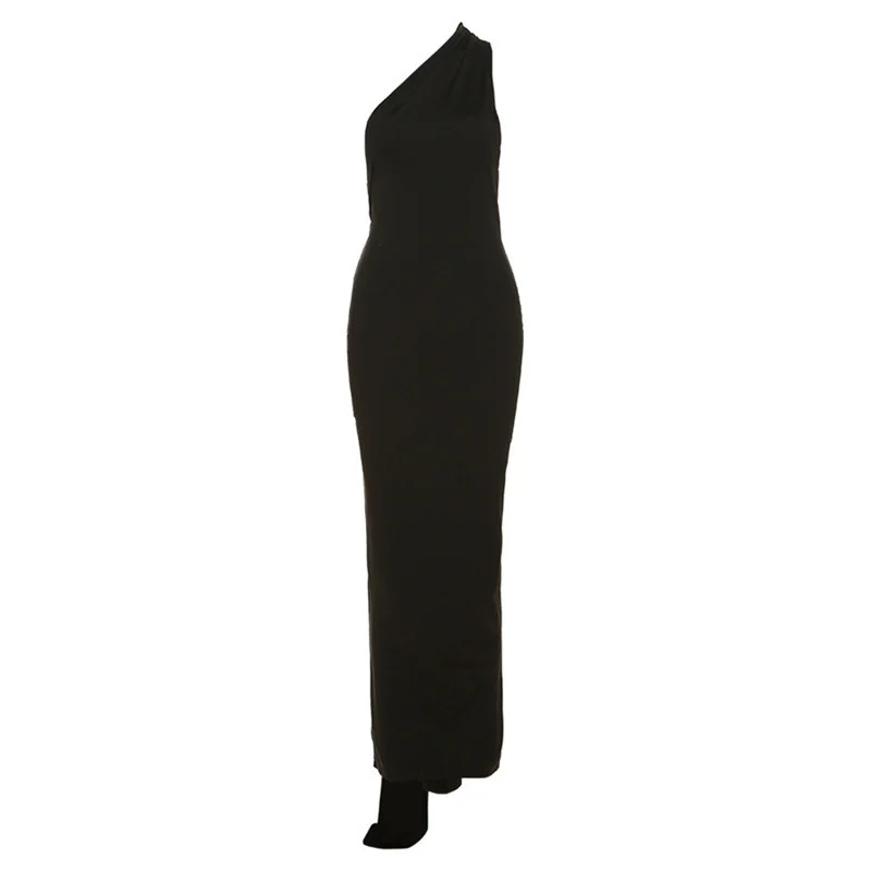 Ootddress Sexy Backless Hanging Neck Bodycon Evening Dress For Women Strapless Max Female Dress Charming Club Party Prom Dress