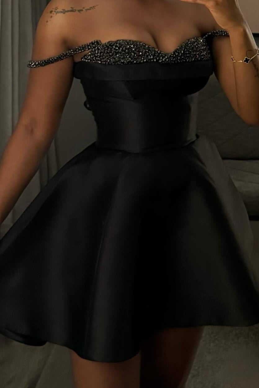 Black Sequin Panel Bustier Mini Dress