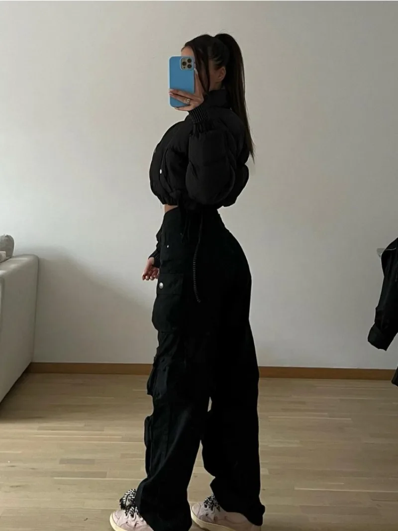 Ootddress Multiple Pockets Cargo Pants For Women Loose High Waist Fashion Sweatpants Women's Baggy Streetwear Pant Woman Trousers