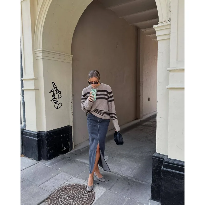 Ootddress Striped Casual Knitwear Top Female Loose Autumn 2025 High Waist Contrast Knit Sweater Slim Patchwork Streetwear Pullover 18 Ootddress Striped Casual Knitwear Top Female Loose Autumn 2025 High Waist Contrast Knit Sweater Slim Patchwork Streetwear Pullover