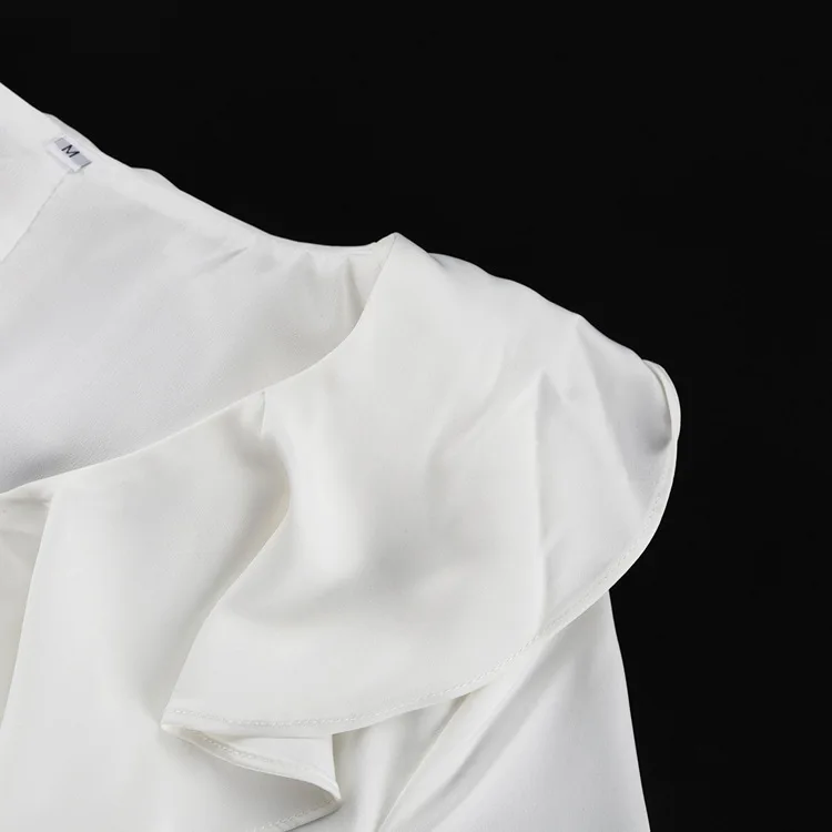 Ootddress Ruffle V Neck Elegant Dress For Women Slim Long Sleeve High Waist Temperament Dresses Femme Party Slit Long Dress Woman