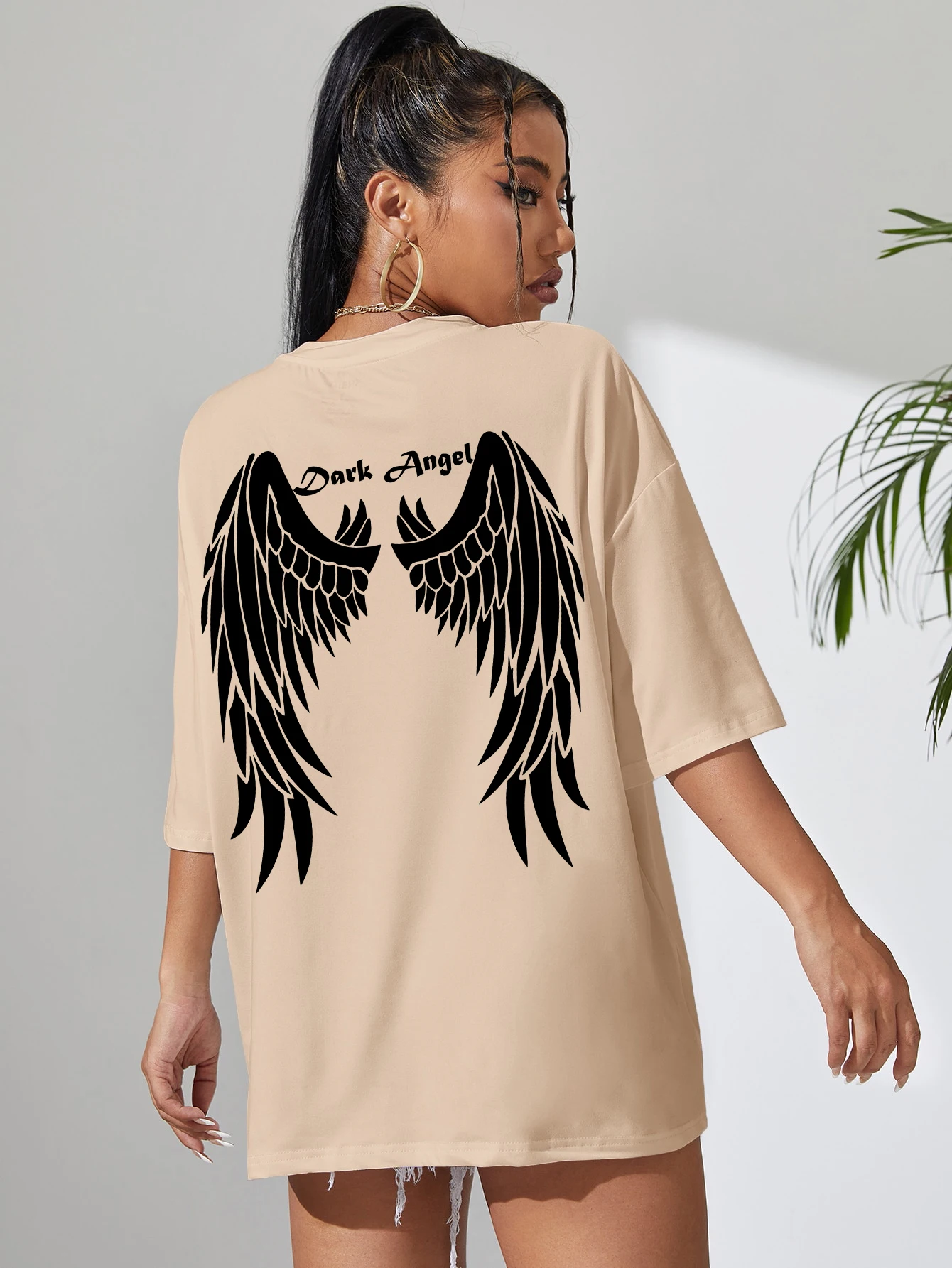 Dark Angel Wing Hot sale Graphic Printed T-Shirts For Women Loose Oversized Clothing Hip Hop Street Tshirt Cotton Short Sleeves 9 Dark Angel Wing Hot sale Graphic Printed T-Shirts For Women Loose Oversized Clothing Hip Hop Street Tshirt Cotton Short Sleeves