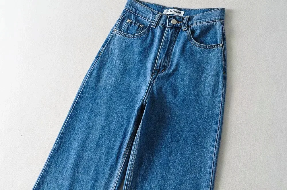 Ootddress 2025 Fashion Women's Jeans Bottom Casual Straight Leg Baggy Jeans Fall Boyfriend Long Trousers High Waist Denim Pants