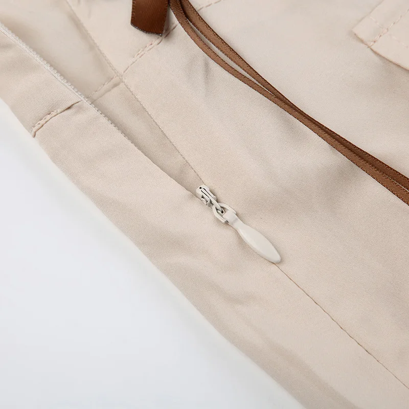 Ootddress Splice Folds Mini Skirt For Women Pocket High Waist Bnadage Skirts Womens 2025 Party Casual Lace Up Slim Skirts Ladies