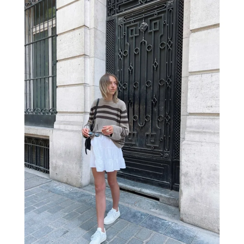 Ootddress Striped Casual Knitwear Top Female Loose Autumn 2025 High Waist Contrast Knit Sweater Slim Patchwork Streetwear Pullover 26 Ootddress Striped Casual Knitwear Top Female Loose Autumn 2025 High Waist Contrast Knit Sweater Slim Patchwork Streetwear Pullover