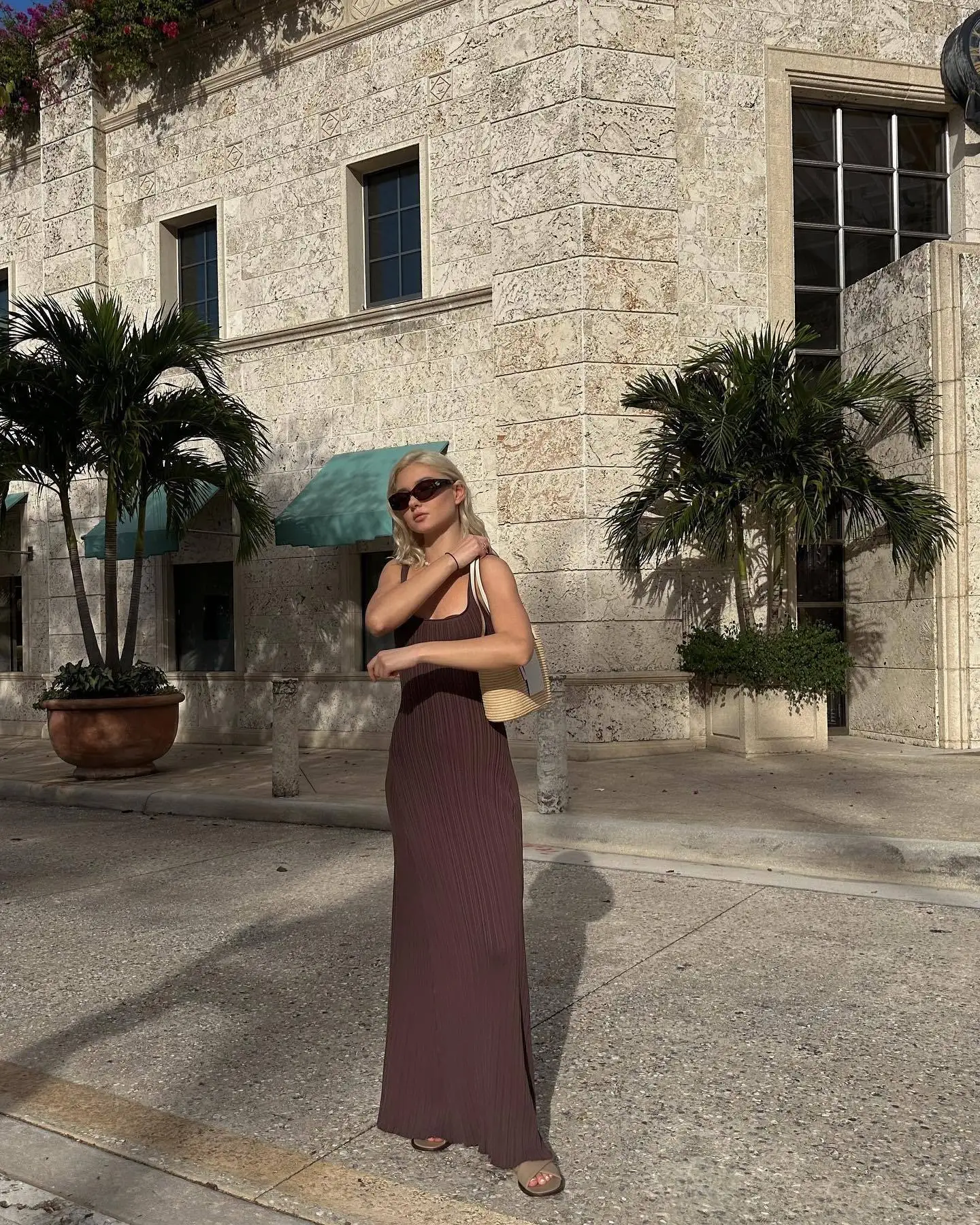 Ootddress Knit Ribbed Slim Maxi Dress Female Backless Scoop Neck Fashion Elegant Party Looks Long Dress Patchwork Knitwear Dress