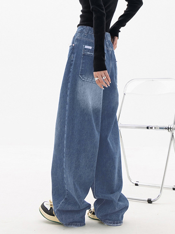 Dark Wash Vintage Baggy Boyfriend Jeans