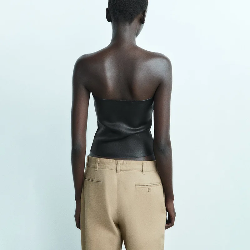 Ootddress Gold PU Crop Tops For Women 2025 Bodycon Backless Sexy Off Shoulder Tank Top Hot Girls Street Slim Party Tube Top Ladies 39 Ootddress Gold PU Crop Tops For Women 2025 Bodycon Backless Sexy Off Shoulder Tank Top Hot Girls Street Slim Party Tube Top Ladies