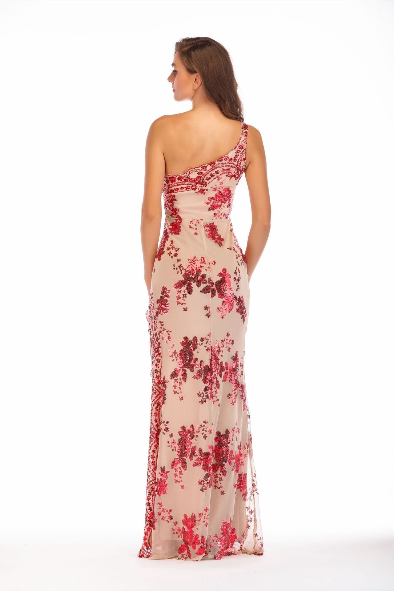 Sequin Backless Asymmetric Dress
