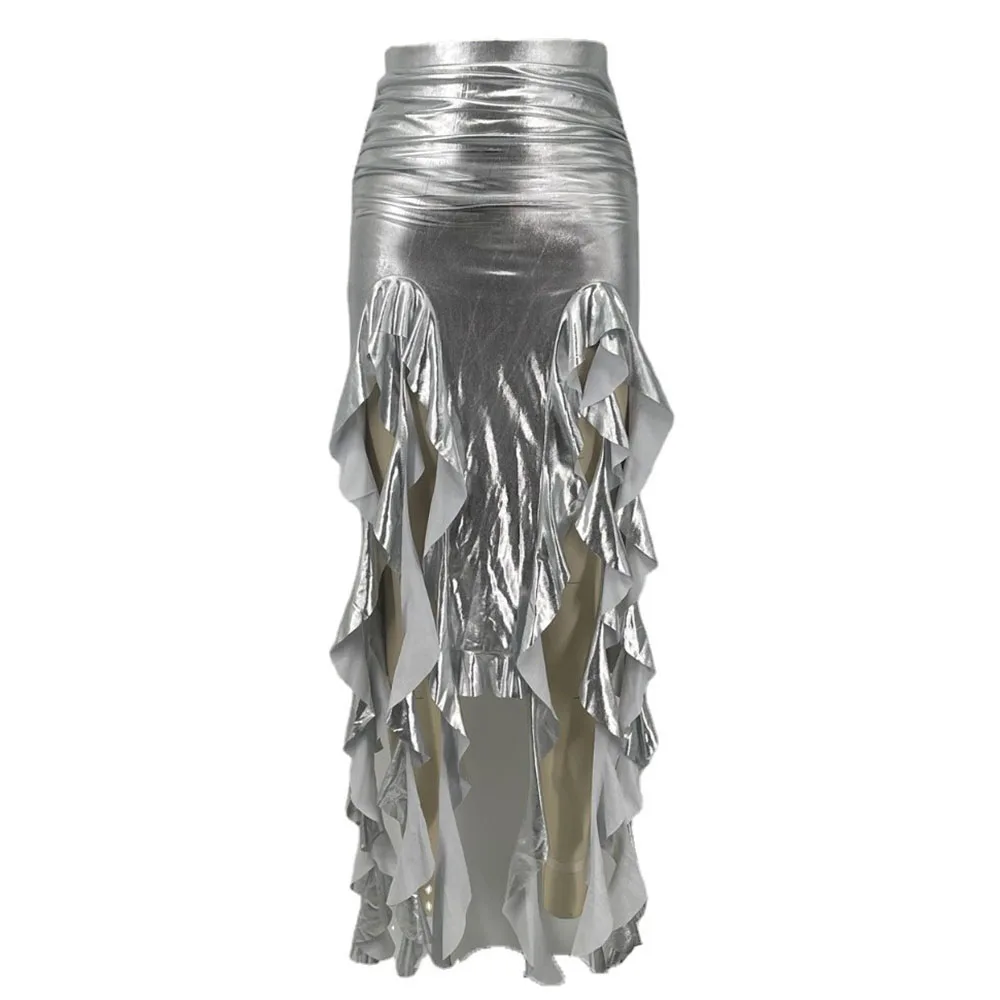 Ootddress High Waist Bodycon Long Skirt For Women 2025 Casual Hollow Out Tassel Faldas Ajustadas Side Slit Party Maxi Skirts Woman