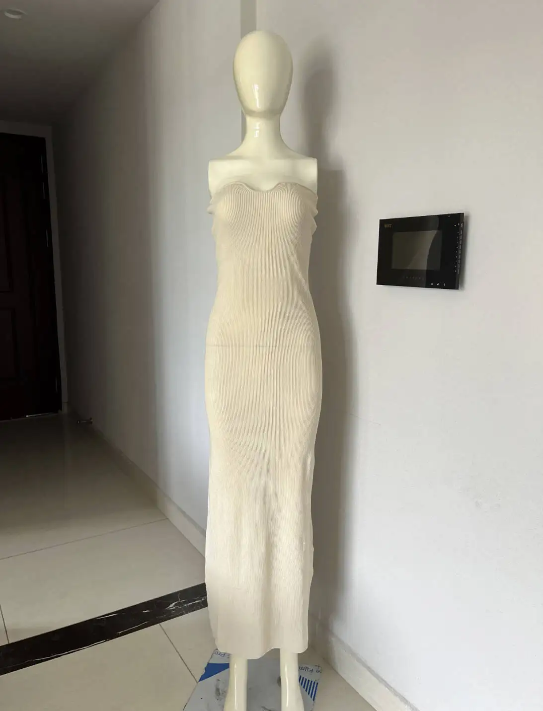 Ootddress Backless Slim Fashion Maxi Dress Knit Women Off-Shoulder High Waist Solid Elegant Party Dress Knitwear Female Sexy Dress