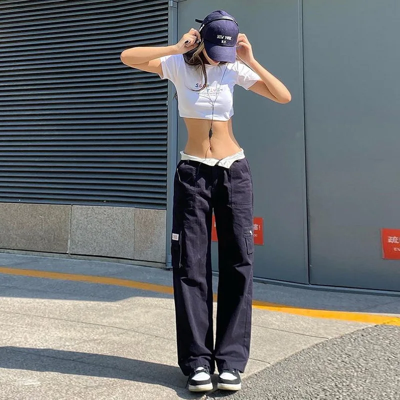 Ootddress Harajuku Vintage Cargo Pants Women Low Waist Casual Wide Legs Long Pants Femme Hippie Straight Y2k Pants Trousers 2025 8 Ootddress Harajuku Vintage Cargo Pants Women Low Waist Casual Wide Legs Long Pants Femme Hippie Straight Y2k Pants Trousers 2025