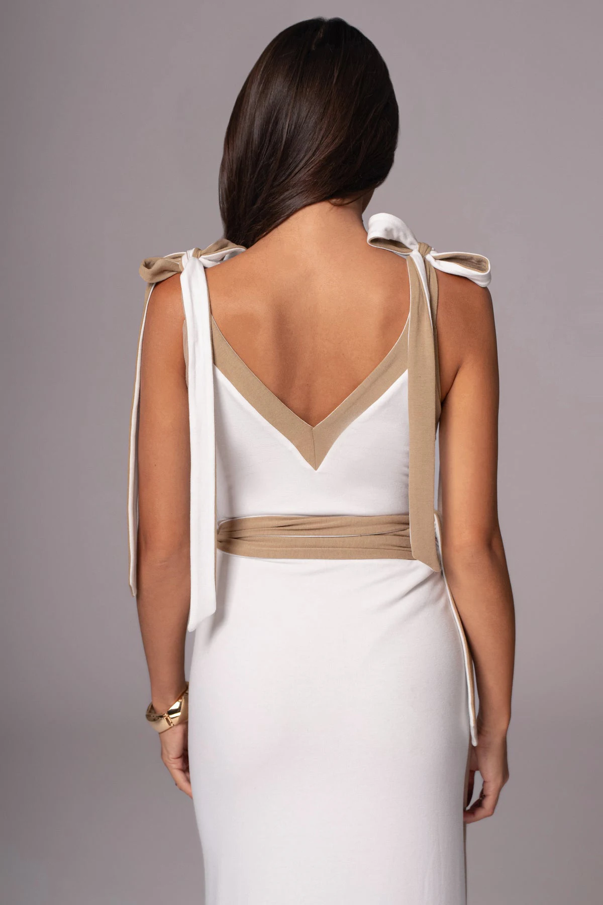 8.jpg Sexy Sleeveless Deep V Tight Bobysuit Top Skirt Two-piece Set Women Patchwork Elegant Party Autumn Winter New Set 2025