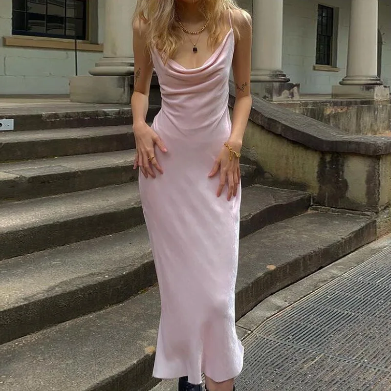Ootddress Pink Y2K Dress Up Party Spaghetti Strap Sexy Split Out Solid Straight Sliver Summer Dress Female Elegant Pajamas 2025 New 25 Ootddress Pink Y2K Dress Up Party Spaghetti Strap Sexy Split Out Solid Straight Sliver Summer Dress Female Elegant Pajamas 2025 New