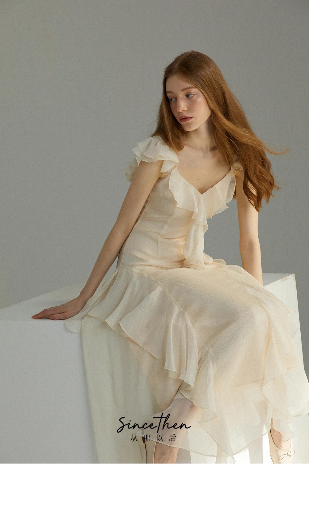 French Elegant Ruffles Midi Dress Women Summer New Sleeveless V-neck Holiday Beach Style A-line Party Prom Robe Vestido Mujer 10 French Elegant Ruffles Midi Dress Women Summer New Sleeveless V-neck Holiday Beach Style A-line Party Prom Robe Vestido Mujer