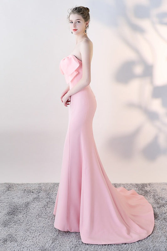 Bow Strapless Mermaid Maxi Dress