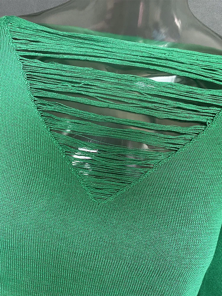 Ootddress Knitted Cover Up 2 Piece Outfits Hollow Out Crochet Knitted Suit Party Dresses Women 2 Piece Matching Set with Midi Skirt