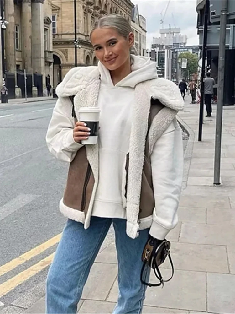 Ootddress Suede Leather Thick Fleece Jacket Autumn Winter Women Splice Sleeveless Faux Shearling Jackets Vest Y2K Cardigans Coats 10 Ootddress Suede Leather Thick Fleece Jacket Autumn Winter Women Splice Sleeveless Faux Shearling Jackets Vest Y2K Cardigans Coats