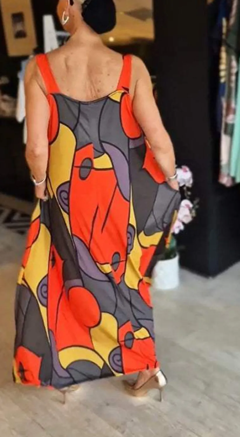 Print Spaghetti Strap Dresses Women Fashion Casual Pocket Loose Long Dress Lady Commuting Clothing Maxi Vestidos 2025 Summer New 9 Print Spaghetti Strap Dresses Women Fashion Casual Pocket Loose Long Dress Lady Commuting Clothing Maxi Vestidos 2025 Summer New