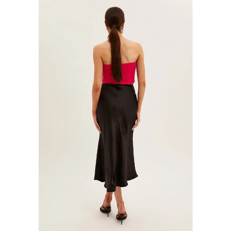 Ootddress Satin High Waist Slim Long Skirt Patchwork For Women Split Elegant Fashion High Street Solid Maxi Skirt Summer Maxi Skirt