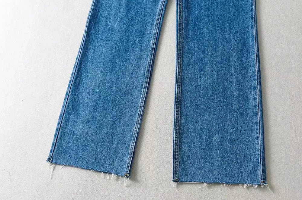 Ootddress 2025 Fashion Women's Jeans Bottom Casual Straight Leg Baggy Jeans Fall Boyfriend Long Trousers High Waist Denim Pants