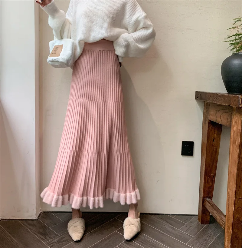 Ootddress High Waist Ruffled Pleated Skirts Women Solid Autumn Elegant Long Skirt Loose Pleated Ribbed Casual Ladies Maxi Skirt 7 Ootddress High Waist Ruffled Pleated Skirts Women Solid Autumn Elegant Long Skirt Loose Pleated Ribbed Casual Ladies Maxi Skirt