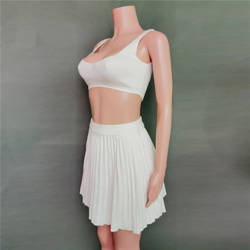 Ootddress Summer Sleeveless Tank Top And Mini Pleated Skirt Sets Beach Outfits Knit Set Women 2 Piece Sets Sexy Party Dress Suit 26 Ootddress Summer Sleeveless Tank Top And Mini Pleated Skirt Sets Beach Outfits Knit Set Women 2 Piece Sets Sexy Party Dress Suit