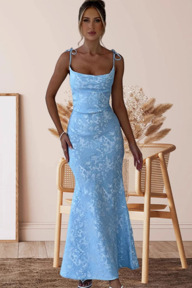 Sash Backless Mermaid Dress