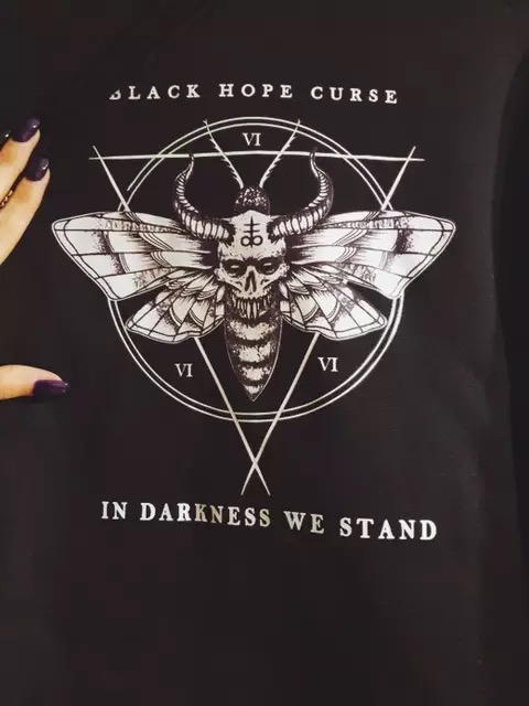 Vintage Devil Triangle Horn Loose Sweater Sweatshirt Long Sleeve Pullover Jumper Winter Goth Punk E-Girl Kawaii Korean Japanese Harajuku Streetwear