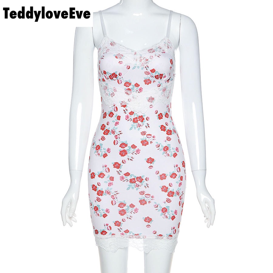 Cute Sexy Summer Boho Lace Graphic Lace Up Elegant Mini Bodycon Dress E-Girl Kawaii Korean Japanese Harajuku Chinese Retro Streetwear