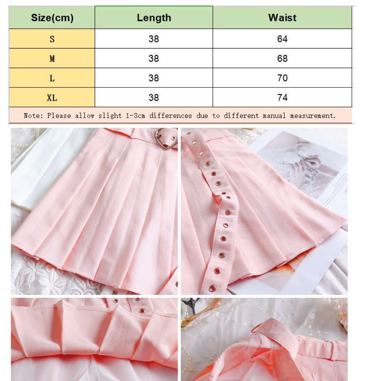 Cute Preppy Summer Pleated Heart Shape Belt High Waist Mini Skirt Bottom E-Girl Kawaii Korean Japanese Harajuku Chinese Retro Streetwear Aesthetic