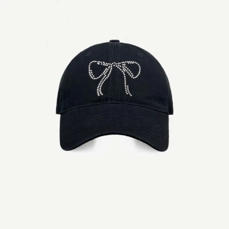 Bow Ribbon Rhinestone Baseball Cap