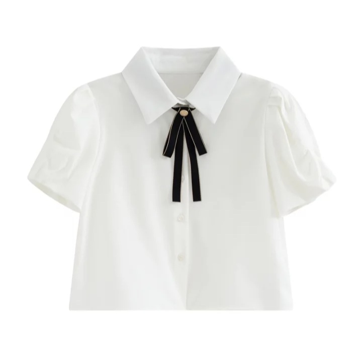 Cute 2pcs Set White Puff Ruffles Sleeve Shirt + Aline Pleated Preppy Mini Skirt Summer Aesthetic Casual E-Girl Kawaii Korean Japanese Harajuku