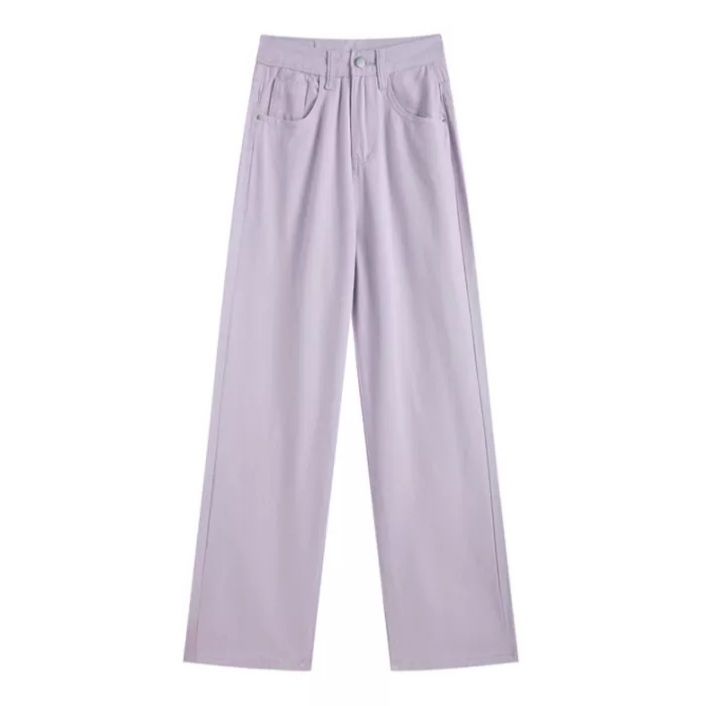 Cute Vintage Purple Baggy Loose Straight High Waisted Pants Wide Leg Denim Trousers Aesthetic Casual Summer E-Girl Kawaii Korean Japanese Harajuku