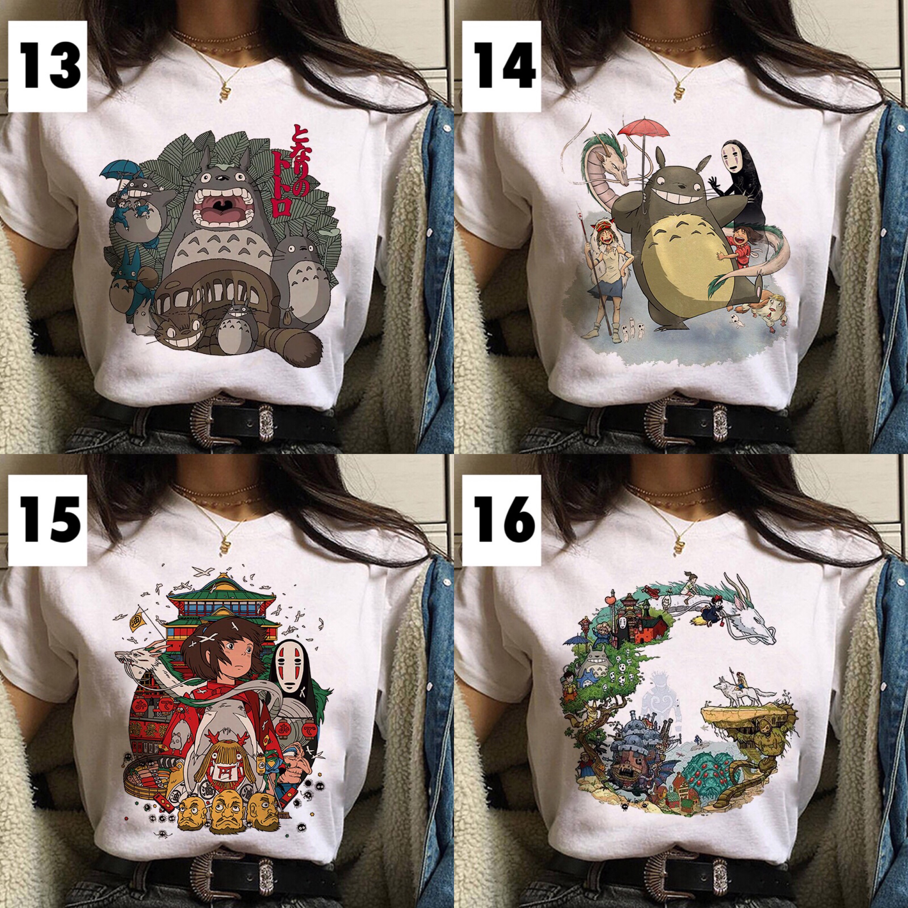 Japanese Anime Cartoon Print Loose Casual Short Sleeve Shirt T-shirt