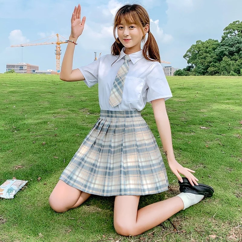Tennis Plaid High Waisted Pleated Mini Skirt Sailor School Student Summer Bottoms E-Girl Kawaii Korean Japanese Harajuku Streetwear