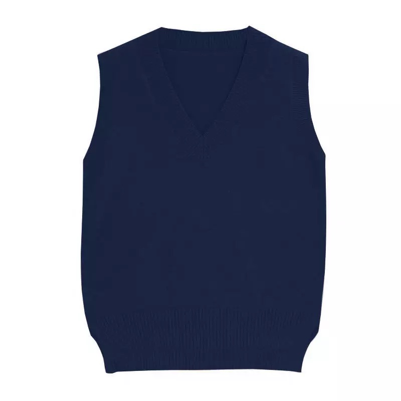 Cute Solid Simple V Neck Knit Vest Sleeveless Oversized Loose Sweater Sweatshirt Pullover Jumper E-Girl Kawaii Korean Japanese Harajuku Streetwear