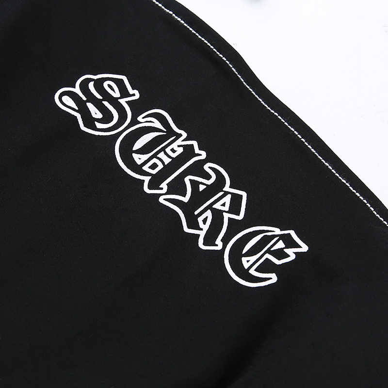 Sexy Black Goth Punk Letter Print Metal Chain Camisole Tank Crop Top Shirt Summer E-Girl Kawaii Korean Japanese Harajuku Retro Streetwear