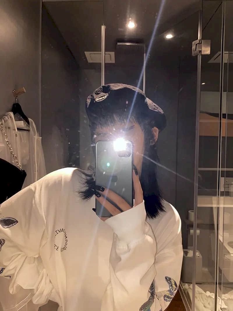 Cute Vintage White Butterfly Print Long Sleeve Shirt Sweatshirt Loose Oversized Autumn Aesthetic E-Girl Kawaii Korean Japanese Harajuku Streetwear