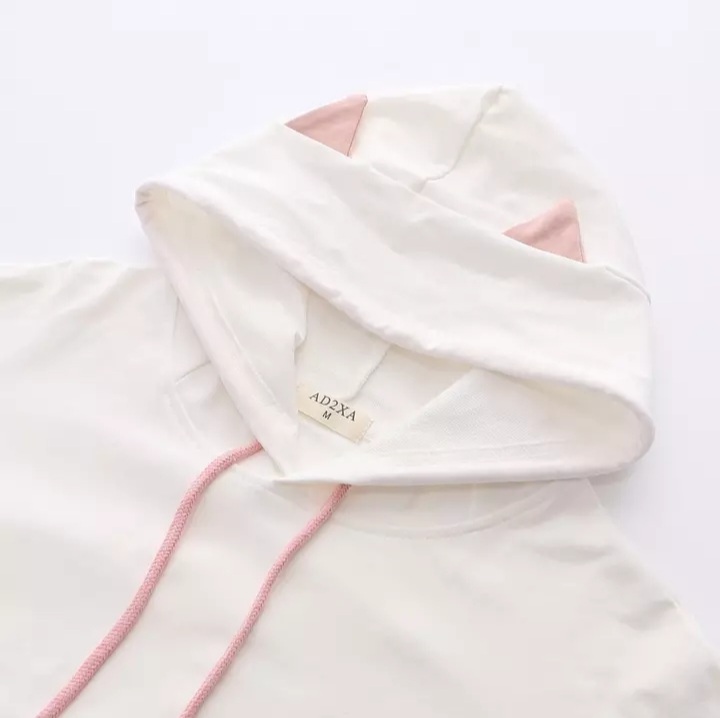 Cute Sweet Pastel Pink Cat Fish Print Soft Long Sleeve Hoodie Sweatshirt Pullover Aesthetic Casual E-Girl Kawaii Korean Japanese Harajuku