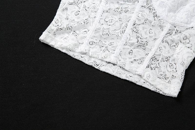 Cute Sexy Floral Lace Corset Camisole Tank Crop Top Sleeveless Shirt Bodycon Goth Punk Summer Casual E-Girl Kawaii Korean Japanese Harajuku Streetwear