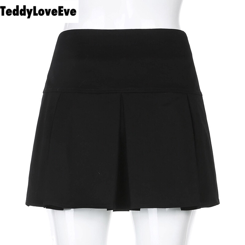 Cute Goth Dark Grunge Punk Pleated High Waisted Rivet Patchwork Mini Skirt Bottoms E-Girl Kawaii Korean Japanese Harajuku Streetwear