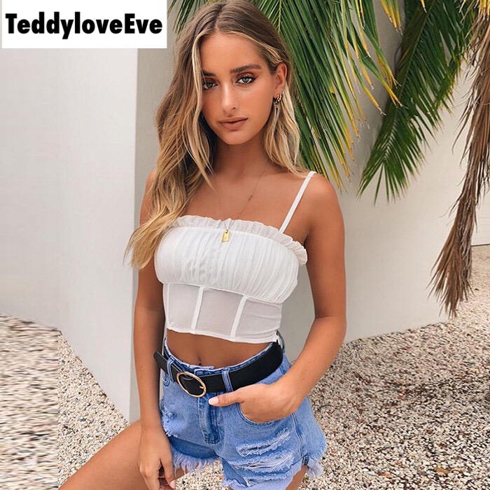 Cute Sexy See Through Mesh Crop Top Camisole Tank Shirt Tee T-shirt E-Girl Kawaii Korean Japanese Harajuku Chinese Retro Streetwear Aesthetic