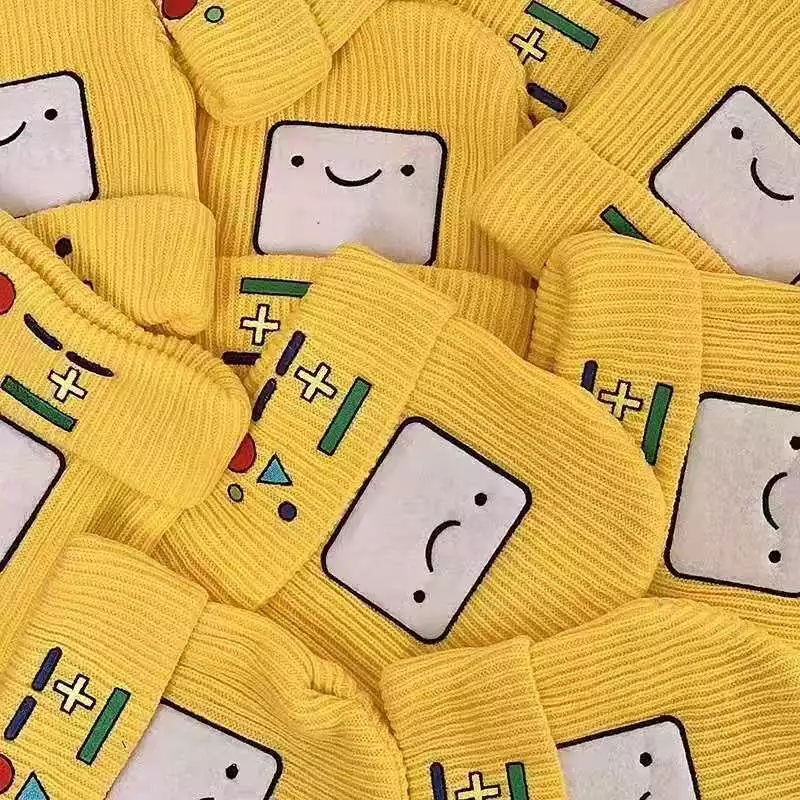 Cute BMO Game Boy Cartoon Embroidery Beanie Knit Winter Cap Hat Unisex Aesthetic Casual Summer E-Girl Kawaii Korean Japanese Harajuku