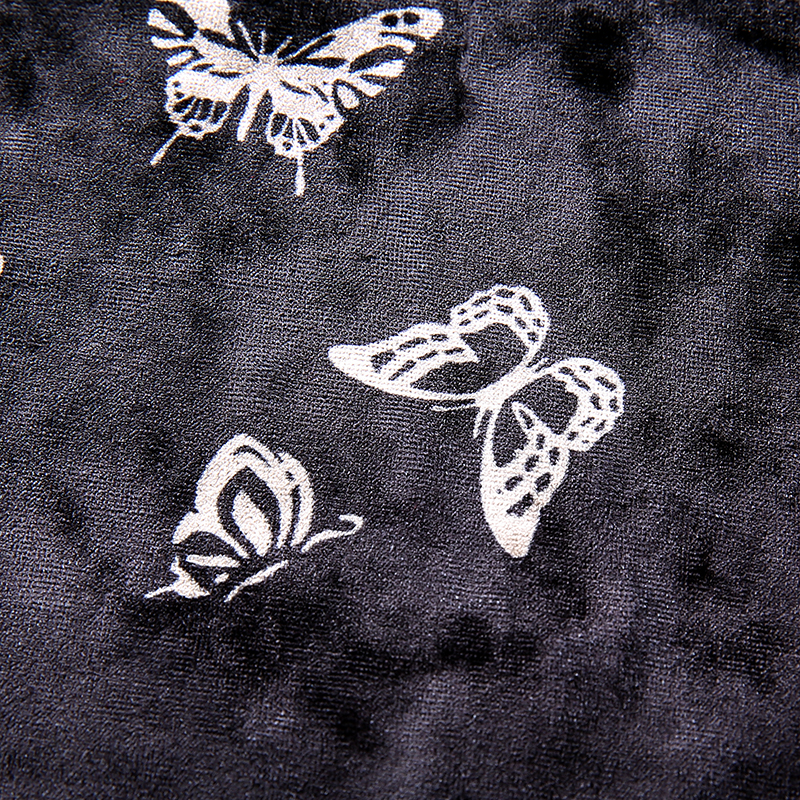 Cute Sexy Butterfly Chain Velvet Halter Tank Cami Crop Top Shirt Tee T-shirt E-Girl Kawaii Korean Japanese Harajuku Chinese Retro Streetwear Aesthetic